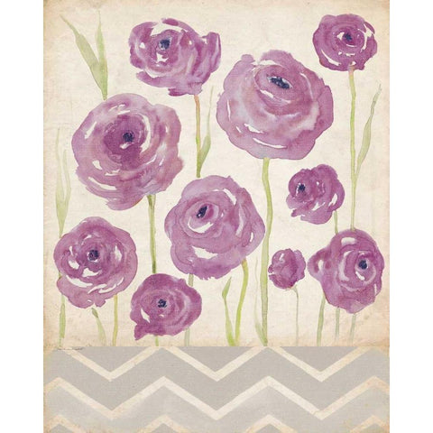 Orchid Ranunculus Gold Ornate Wood Framed Art Print with Double Matting by Marrott, Stephanie