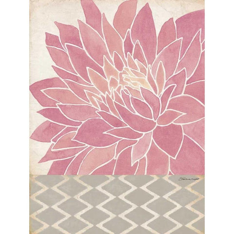 Dahlia Pink I Gold Ornate Wood Framed Art Print with Double Matting by Marrott, Stephanie