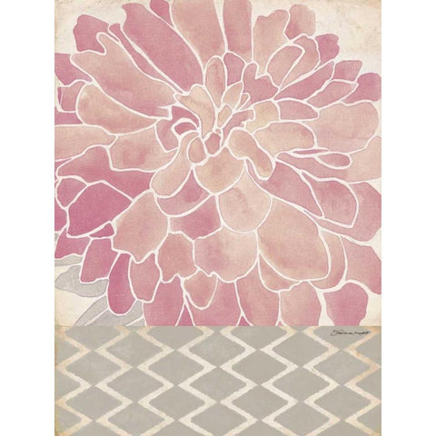 Dahlia Pink II Black Modern Wood Framed Art Print with Double Matting by Marrott, Stephanie