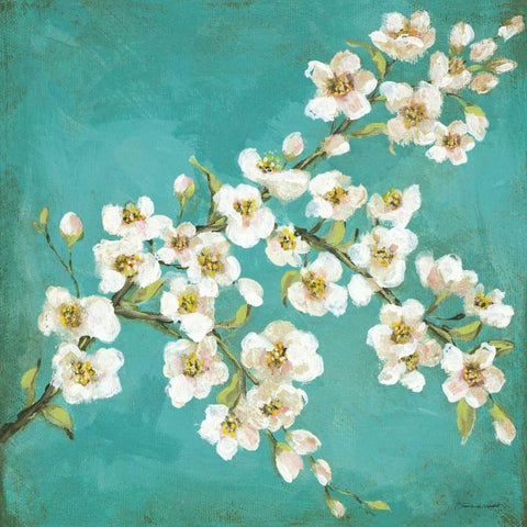 Spring Blossoms II Black Modern Wood Framed Art Print by Marrott, Stephanie