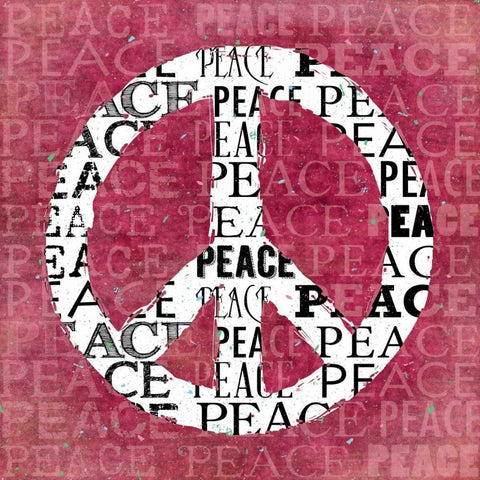 Pink Peace White Modern Wood Framed Art Print by Marrott, Stephanie