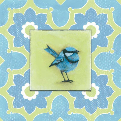 Blue Boy in Green White Modern Wood Framed Art Print with Double Matting by Marrott, Stephanie