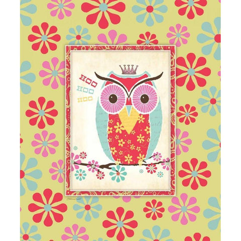 Owl IV Black Modern Wood Framed Art Print with Double Matting by Marrott, Stephanie