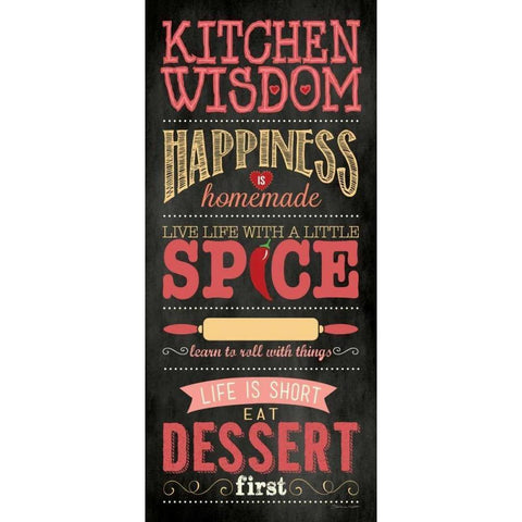 Kitchen Wisdom - Black White Modern Wood Framed Art Print by Marrott, Stephanie