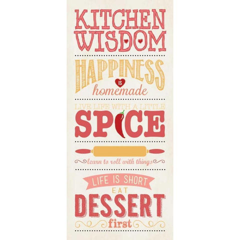 Kitchen Wisdom - White Black Modern Wood Framed Art Print with Double Matting by Marrott, Stephanie