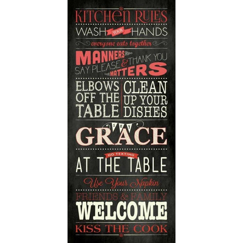 Kitchen Rules - Black Black Modern Wood Framed Art Print with Double Matting by Marrott, Stephanie