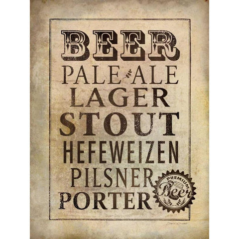 Vintage Beer Black Modern Wood Framed Art Print with Double Matting by Marrott, Stephanie