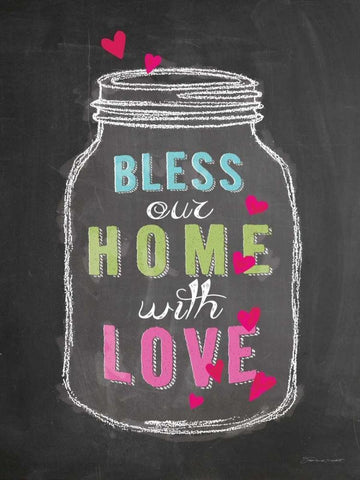 Bless Our Home Black Ornate Wood Framed Art Print with Double Matting by Marrott, Stephanie