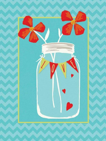 Love Jar White Modern Wood Framed Art Print with Double Matting by Marrott, Stephanie