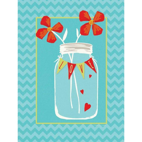 Love Jar White Modern Wood Framed Art Print by Marrott, Stephanie