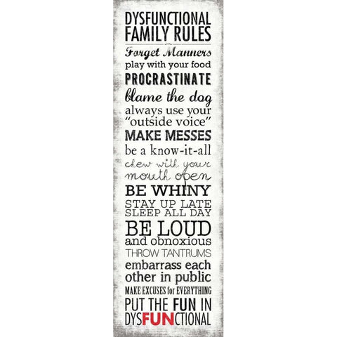 Dysfunctional Family White Modern Wood Framed Art Print by Marrott, Stephanie