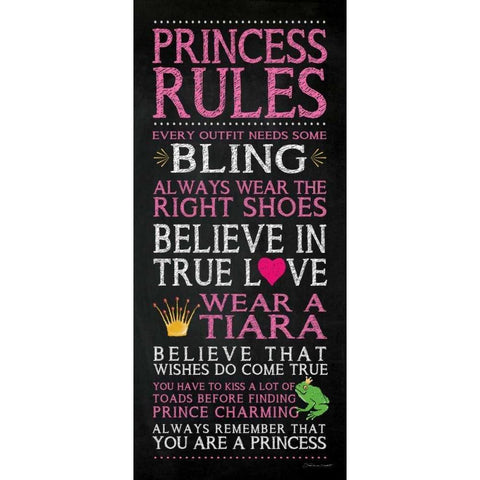 Princess Rules Gold Ornate Wood Framed Art Print with Double Matting by Marrott, Stephanie