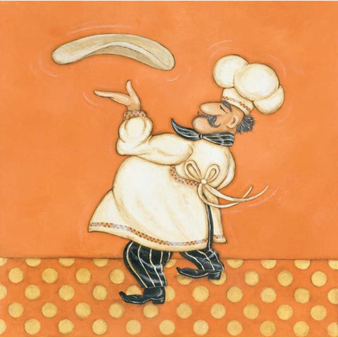 Pizza Chef Gold Ornate Wood Framed Art Print with Double Matting by Marrott, Stephanie