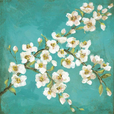Spring Blossoms I White Modern Wood Framed Art Print with Double Matting by Marrott, Stephanie
