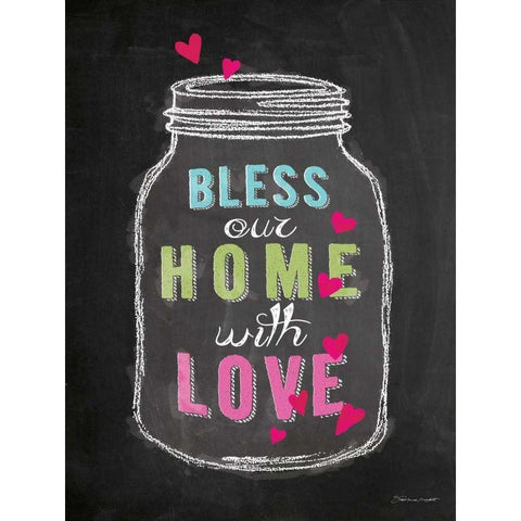 Bless Our Home Black Modern Wood Framed Art Print by Marrott, Stephanie