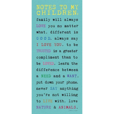 Notes to Children I Black Modern Wood Framed Art Print with Double Matting by Marrott, Stephanie