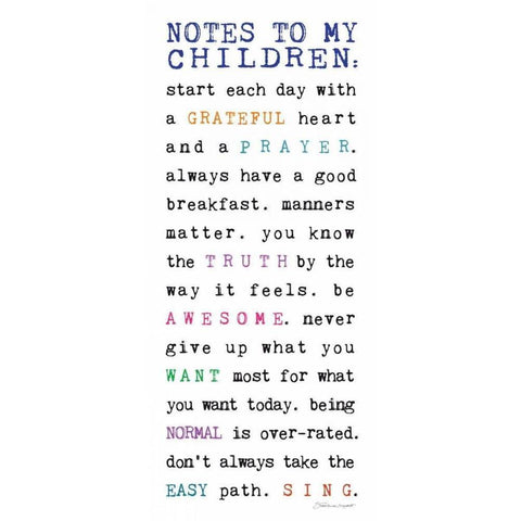 Notes to Children VI White Modern Wood Framed Art Print by Marrott, Stephanie