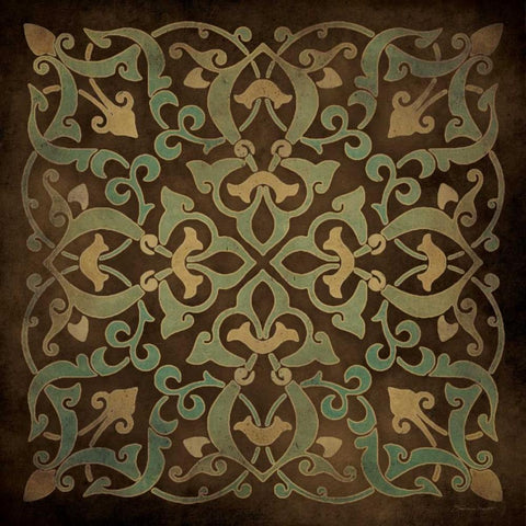 Tile Design I Gold Ornate Wood Framed Art Print with Double Matting by Marrott, Stephanie