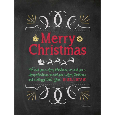 We Wish You Black Modern Wood Framed Art Print by Marrott, Stephanie