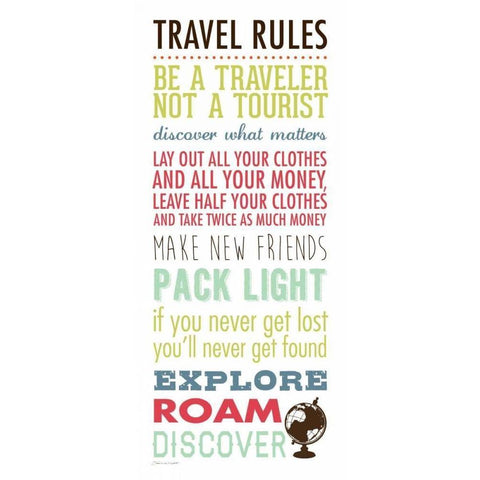 Travel Rules III Gold Ornate Wood Framed Art Print with Double Matting by Marrott, Stephanie