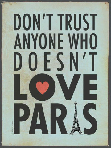 Love Paris Black Ornate Wood Framed Art Print with Double Matting by Marrott, Stephanie