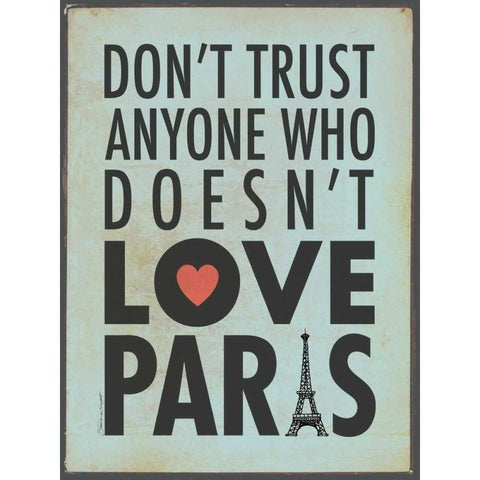 Love Paris Black Modern Wood Framed Art Print by Marrott, Stephanie