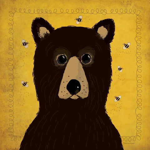 Bear White Modern Wood Framed Art Print with Double Matting by Marrott, Stephanie