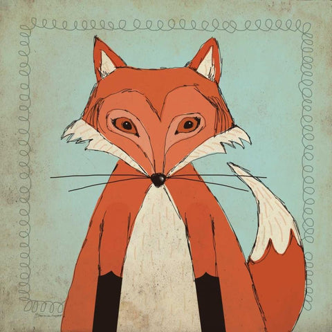 Fox White Modern Wood Framed Art Print with Double Matting by Marrott, Stephanie