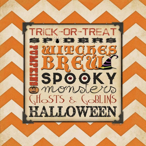 Halloween Type I White Modern Wood Framed Art Print with Double Matting by Marrott, Stephanie