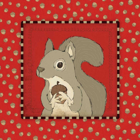 Squirrel in Frame White Modern Wood Framed Art Print with Double Matting by Marrott, Stephanie