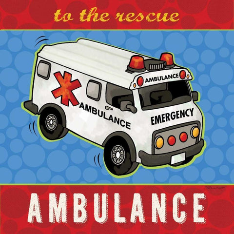 Ambulance White Modern Wood Framed Art Print by Marrott, Stephanie