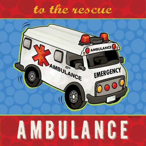 Ambulance White Modern Wood Framed Art Print with Double Matting by Marrott, Stephanie