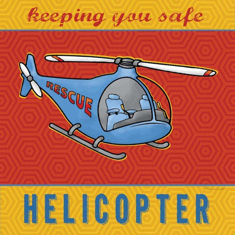 Helicopter Black Modern Wood Framed Art Print with Double Matting by Marrott, Stephanie