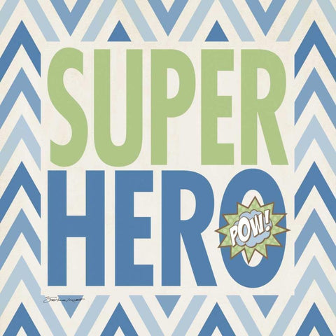Playroom Super Hero Black Modern Wood Framed Art Print by Marrott, Stephanie