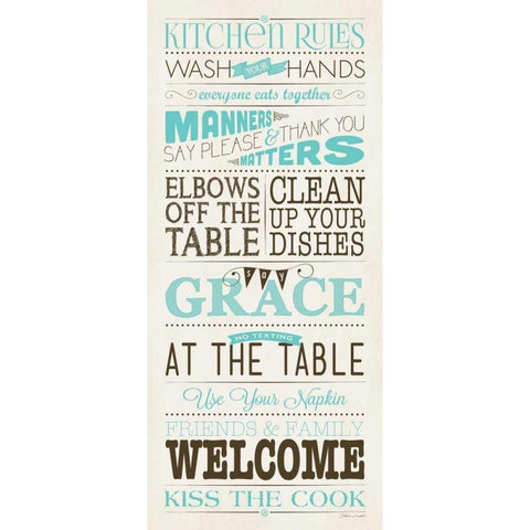 Kitchen Rules I Gold Ornate Wood Framed Art Print with Double Matting by Marrott, Stephanie