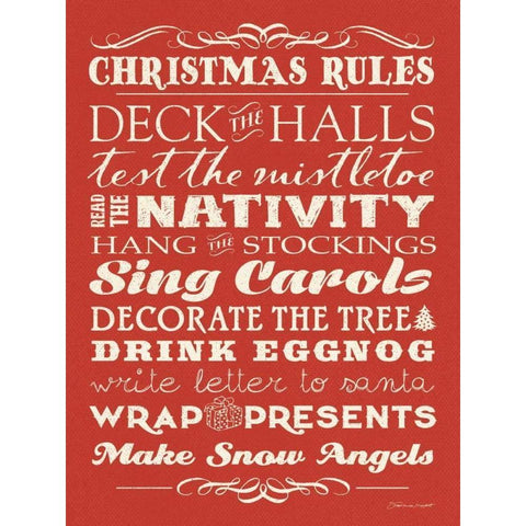 Christmas Rules I Black Modern Wood Framed Art Print with Double Matting by Marrott, Stephanie