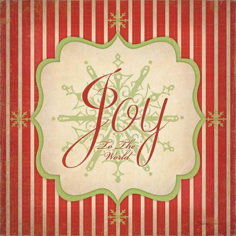 Christmas Joy Gold Ornate Wood Framed Art Print with Double Matting by Marrott, Stephanie