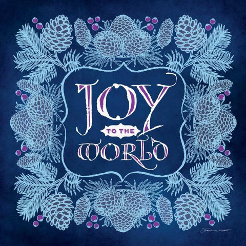 Joy Til the World Gold Ornate Wood Framed Art Print with Double Matting by Marrott, Stephanie