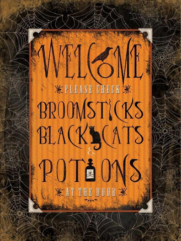 Welcome   Black Ornate Wood Framed Art Print with Double Matting by Marrott, Stephanie