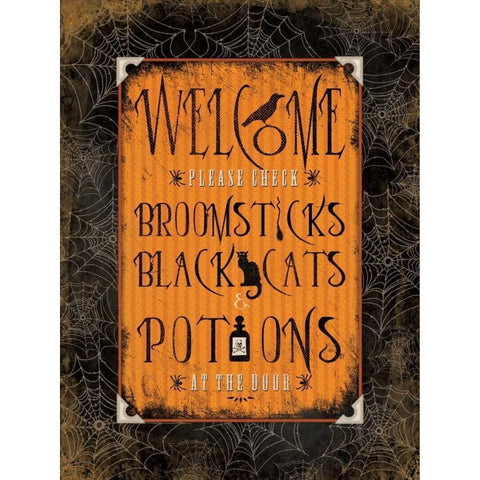 Welcome   White Modern Wood Framed Art Print by Marrott, Stephanie