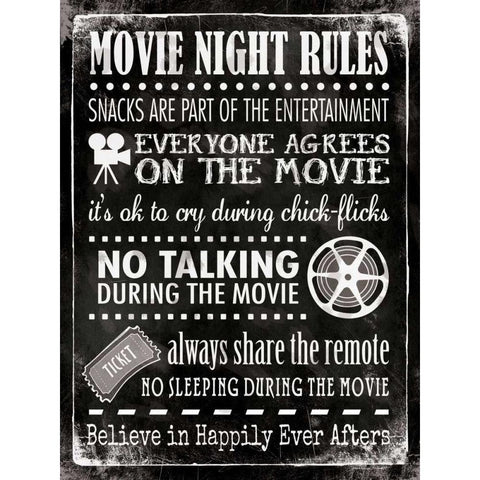 Movie Rules Gold Ornate Wood Framed Art Print with Double Matting by Marrott, Stephanie