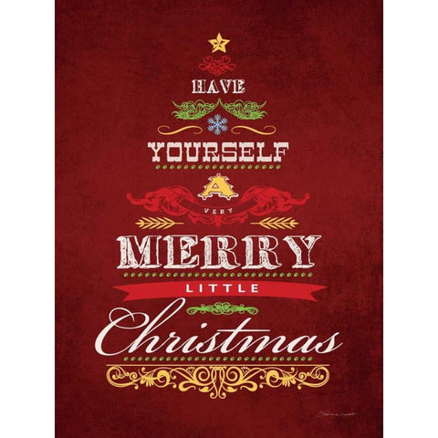 Merry Christmas White Modern Wood Framed Art Print by Marrott, Stephanie