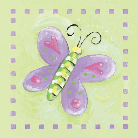 Flutterby White Modern Wood Framed Art Print by Marrott, Stephanie