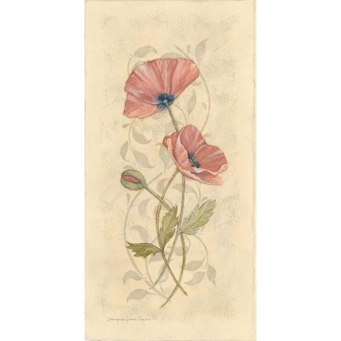 Poppy II Black Modern Wood Framed Art Print by Marrott, Stephanie