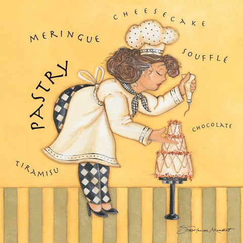 Pastry Chef Gold Ornate Wood Framed Art Print with Double Matting by Marrott, Stephanie