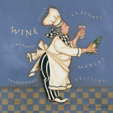 Wine Chef White Modern Wood Framed Art Print by Marrott, Stephanie