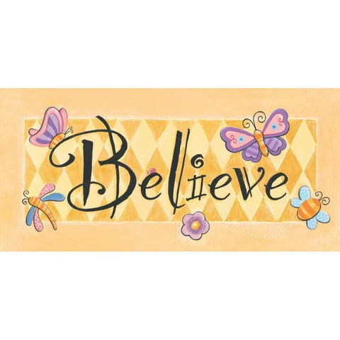 Believe Gold Ornate Wood Framed Art Print with Double Matting by Marrott, Stephanie