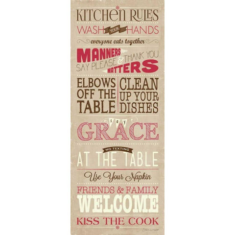 Kitchen Rules White Modern Wood Framed Art Print by Marrott, Stephanie