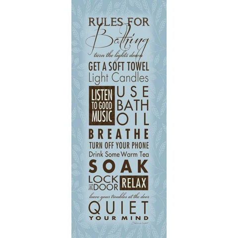 Rules For Bathing Black Modern Wood Framed Art Print with Double Matting by Marrott, Stephanie