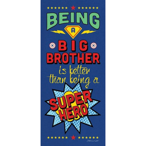 Big Brother White Modern Wood Framed Art Print by Marrott, Stephanie